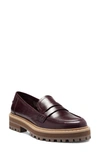Vince Camuto Women's Mckella Lug Sole Loafers Women's Shoes In Cabernet Leather