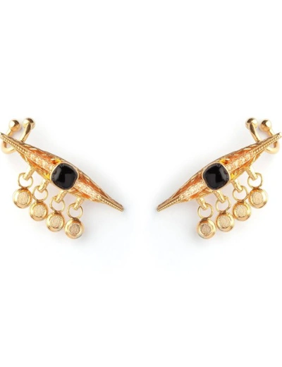 Sonia Petroff Onyx Eye Luxury Earrings