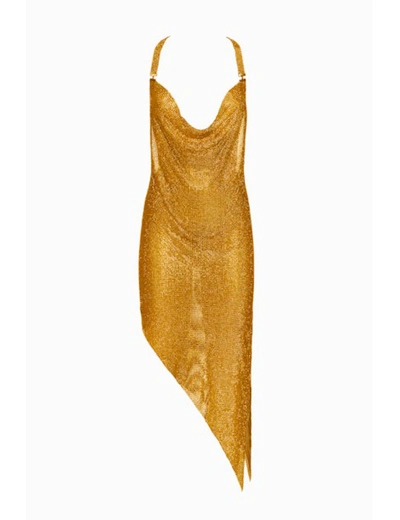 Dan More Vintage Gold Embellished Slit Dress