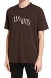 Allsaints Dropout T-shirt In Oxblood-red
