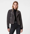 Allsaints Dalby Suede Biker Jacket In Slate Gray