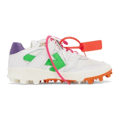 Off-white Mountain Cleats Low-top Sneakers In White,green,purple