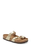 Birkenstock Mayari Birko-flor Sandal In Gold Faux Leather