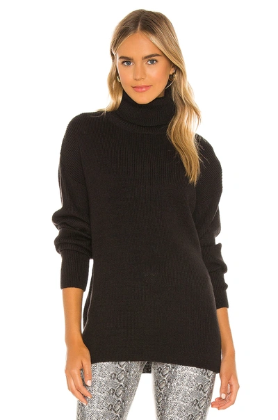 Ow Intimates Anna Knit Sweater In Black Caviar