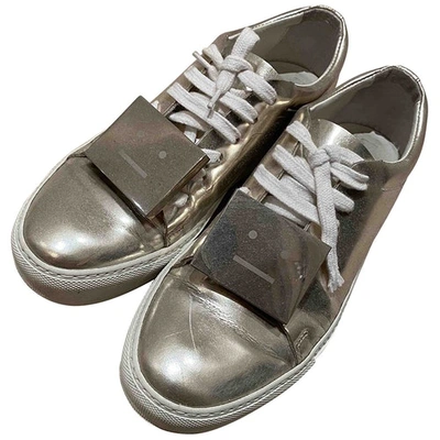 Pre-owned Acne Studios Patent Leather Trainers In Gold