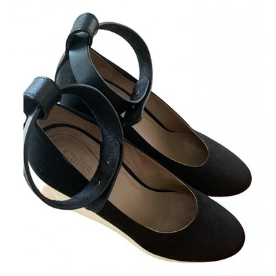 Pre-owned Chloé Cloth Heels In Black