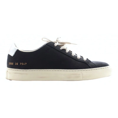 Pre-owned Common Projects Leather Trainers In Black