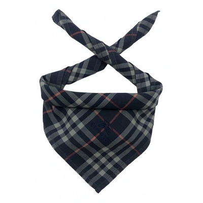 Pre-owned Burberry Scarf & Pocket Square In Navy
