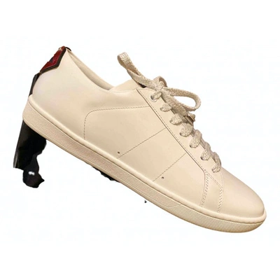 Pre-owned Saint Laurent Sl/01 Leather Trainers In White