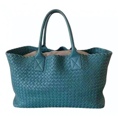 Pre-owned Bottega Veneta Cabat Blue Leather Handbag