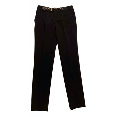 Pre-owned Gucci Wool Straight Pants In Black
