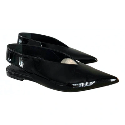 Pre-owned Celine Black Patent Leather Ballet Flats