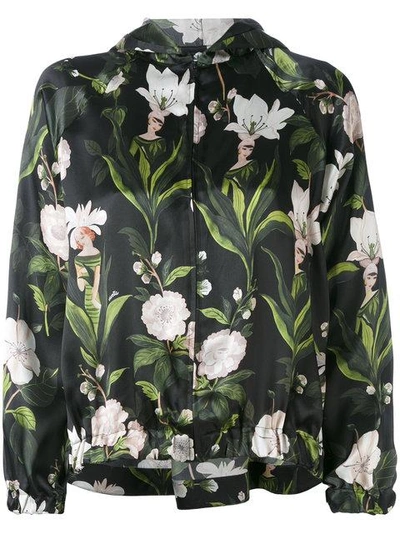 Vivetta - Floral Print Bomber Jacket  In Black