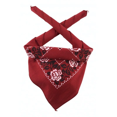 Pre-owned Anna Sui Silk Handkerchief In Red