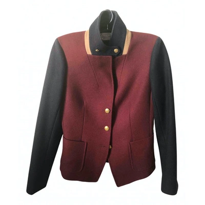 Pre-owned Jcrew Wool Suit Jacket In Burgundy