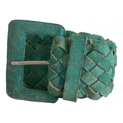 Pre-owned Pinko Belt In Turquoise