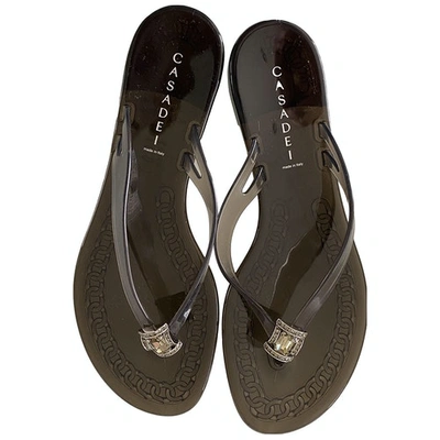 Pre-owned Casadei Flats In Black