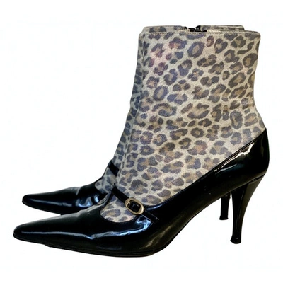Pre-owned Charles Jourdan Leather Ankle Boots In Multicolour