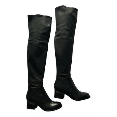 Pre-owned Rachel Zoe Leather Boots In Black