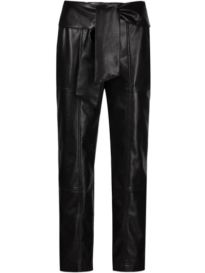 Jonathan Simkhai Tessa Vegan Leather Cropped Trousers In Black