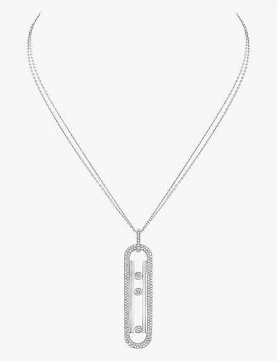 Messika 18ct Gold Move 10th Lrg Necklace In White Gold