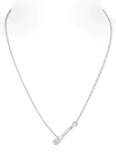 Repossi Women's Serti Inversé 18k White Gold & Diamond Pendant Necklace In Metallic