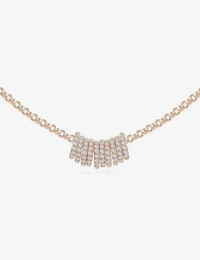 Apm Monaco Womens Silver Piercing Ring-embellished Pink Gold-toned Sterling Silver And Zirconia Stone Necklace 