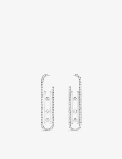 Messika Move 10th 18ct White-gold And Diamond Earrings In White Gold