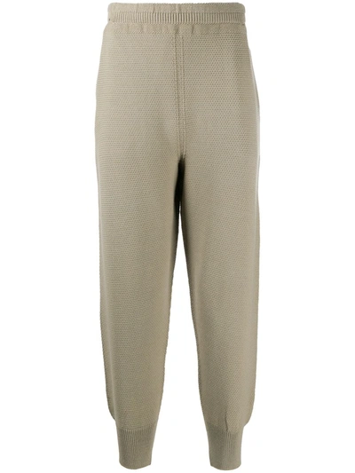 Issey Miyake Textured High-waisted Knitted Trousers In Neutrals