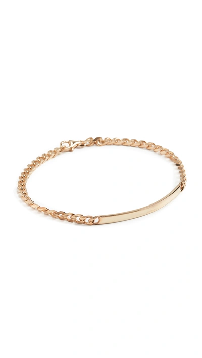 Miansai Gold Plated Vermeil Silver Id Chain Bracelet In Polished Gold