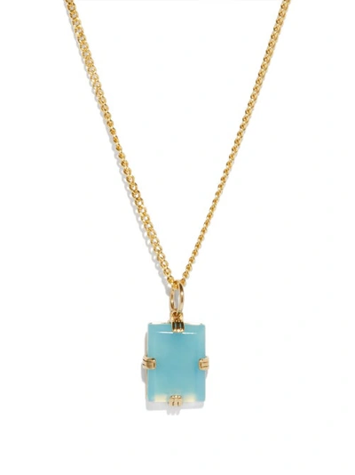 Miansai Lennox Blue Agate Pendant Necklace In Gold