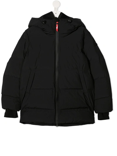 Ai-riders On The Storm Kids' Hooded Padded Jacket In Black
