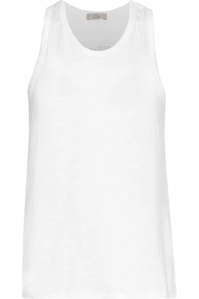 Clu Washed Silk-paneled Cotton And Modal-blend Tank