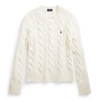 Ralph Lauren Cable-knit Crewneck Sweater In Cream