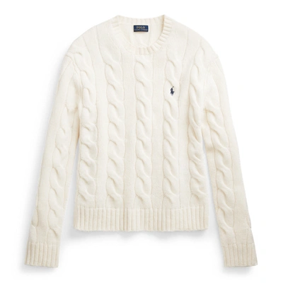 Ralph Lauren Cable-knit Crewneck Sweater In Cream