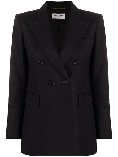 Saint Laurent Wool Jacket In Black