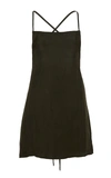 Anemone Women's Tie-back Washed-georgette Mini Dress In Black