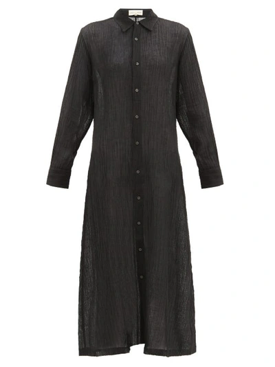 Mara Hoffman Women's Cinzia Organic Linen-cotton Maxi Shirt Dress In Black