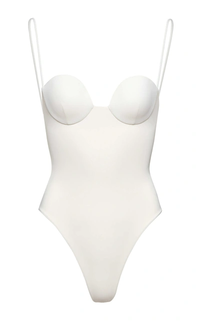 Magda Butrym Sweetheart Neckline Swimsuit In White