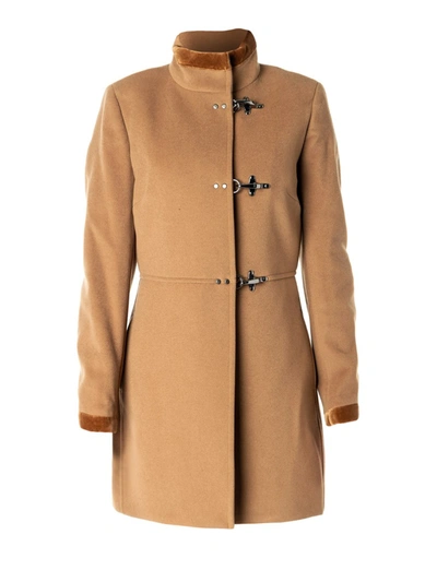 Fay Virginia Romantic Wool Coat In Brown