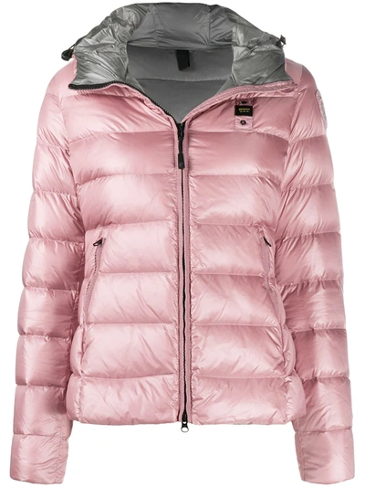 Blauer Hooded Down Jacket In Technical Fabric In Pink