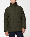 Marc New York Stratus Men's Down Jacket With Hidden Hood In Forest