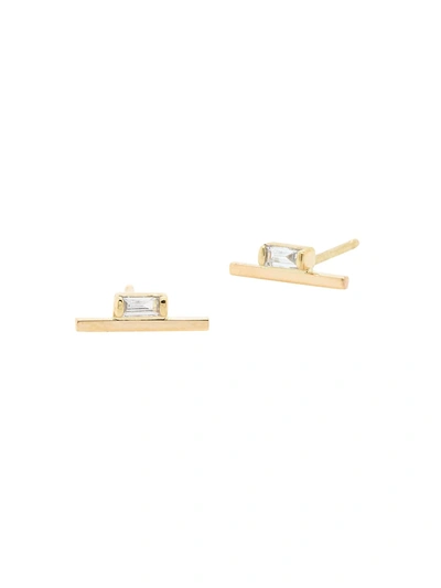 Zoë Chicco 14k Yellow Gold Diamond Baguette Bar Stud Earrings