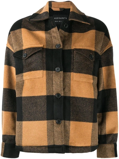 Allsaints Luella Check Shirt Jacket In Black