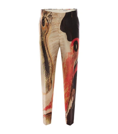 Alexander Mcqueen Henry Moore Printed Trousers In Red/multicolour
