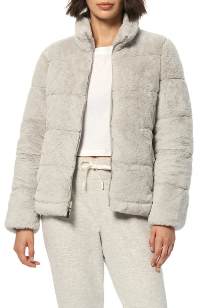 Marc New York Faux-fur Teddy Puffer Coat In Mist