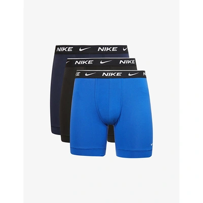 Nike Stretch Boxer Briefs - Pack Of 3 In Obsidian/game Royal/black