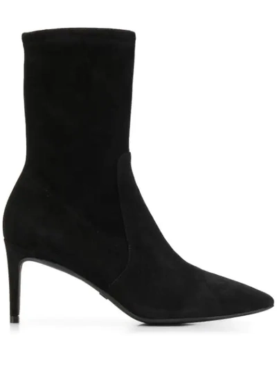 Stuart Weitzman Wren Pointy Toe Bootie In Black