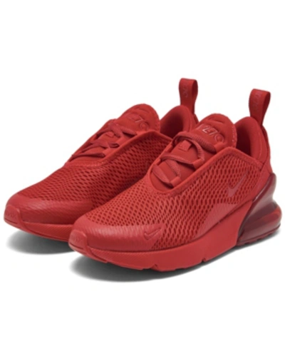 Nike Little Kids Air Max 270 Casual Sneakers From Finish Line In University Red/university Red/university Red