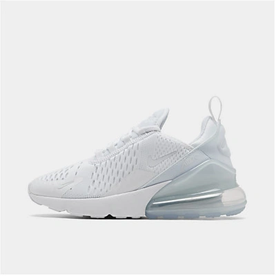 Nike Air Max 270 Little Kids' Shoes In White/white/metallic Silver